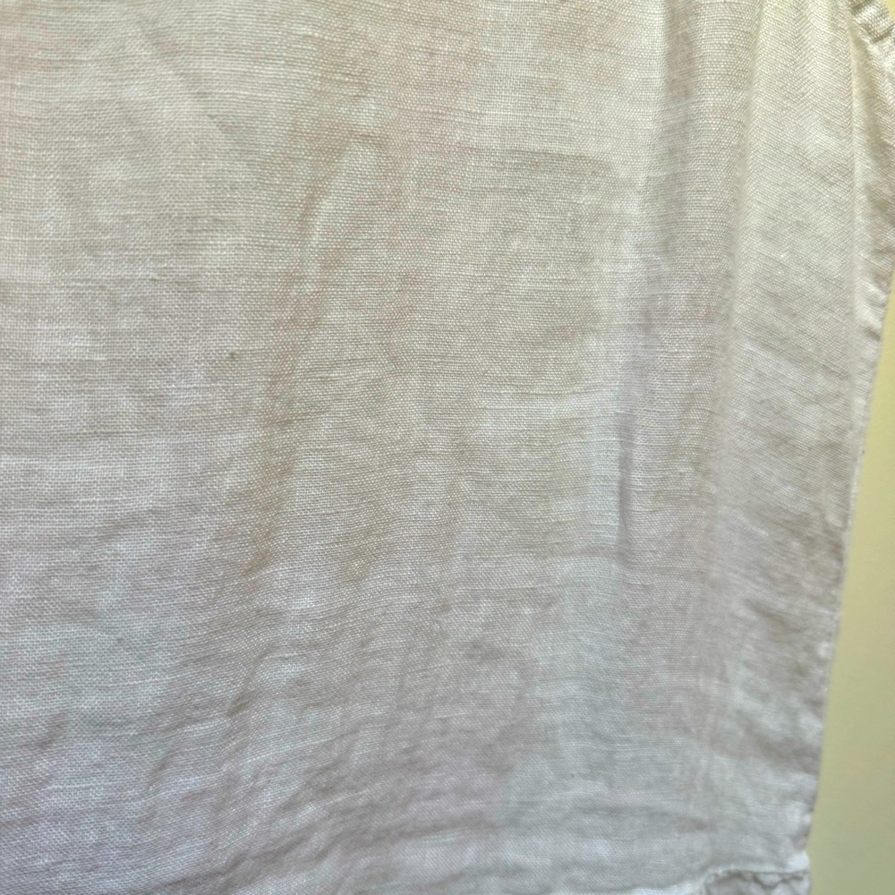 FRANCESCA BETTINI Linen Ruffle Eyelet Sleeveless Top White womens size Small - Picture 11 of 16